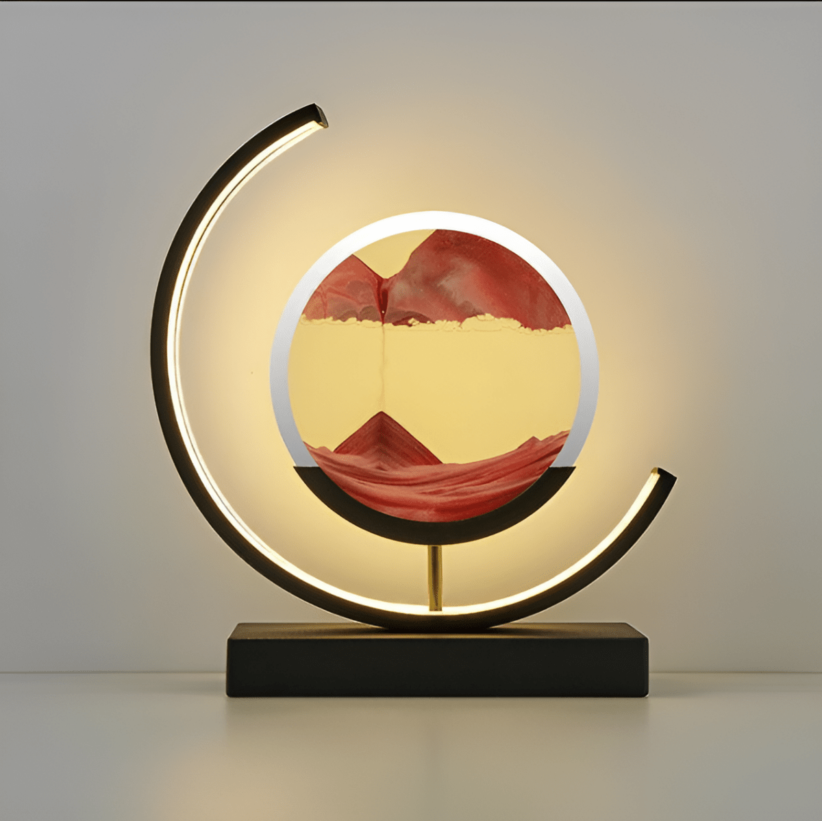 Manial. LED Sandbild Tischlampe – Moving Sand Art Treibsand Lampe Dimmbar