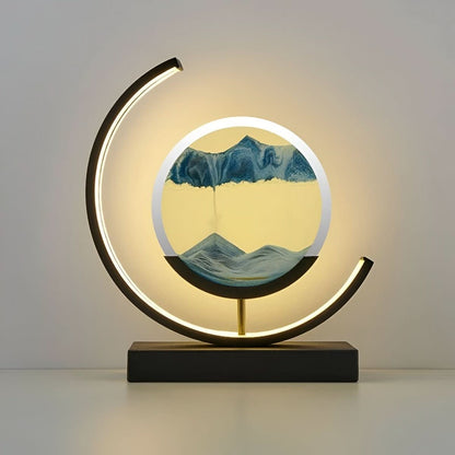 Manial. LED Sandbild Tischlampe – Moving Sand Art Treibsand Lampe Dimmbar
