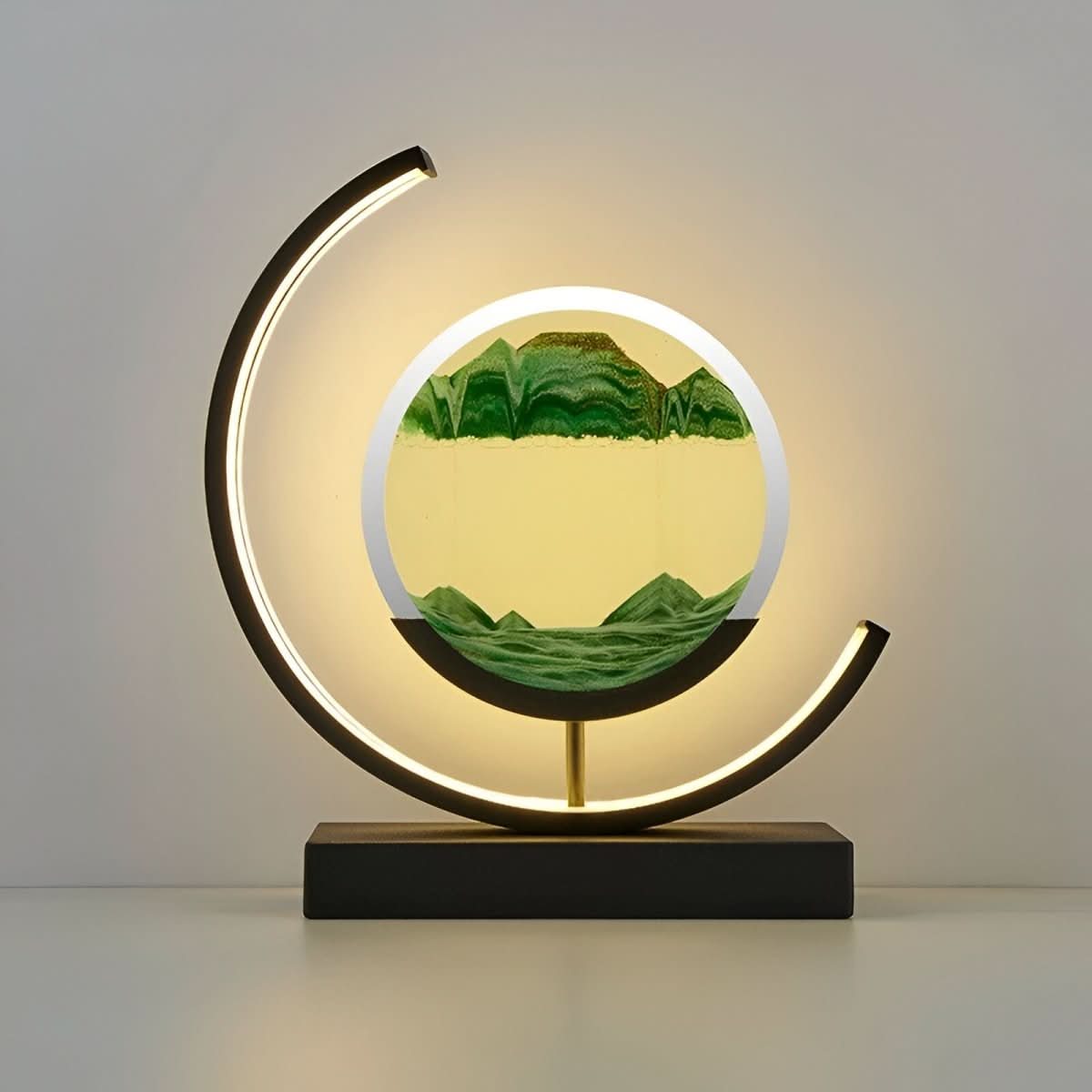 Manial. LED Sandbild Tischlampe – Moving Sand Art Treibsand Lampe Dimmbar