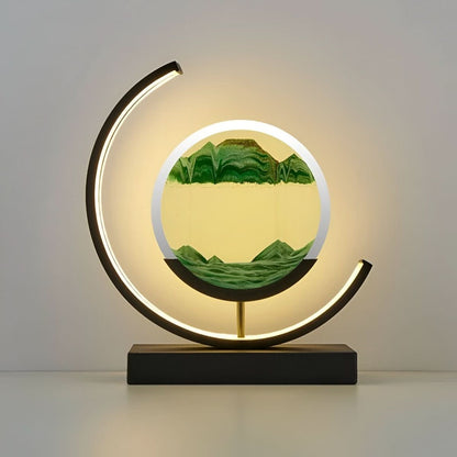 Manial. LED Sandbild Tischlampe – Moving Sand Art Treibsand Lampe Dimmbar