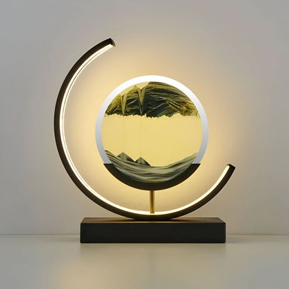 Manial. LED Sandbild Tischlampe – Moving Sand Art Treibsand Lampe Dimmbar