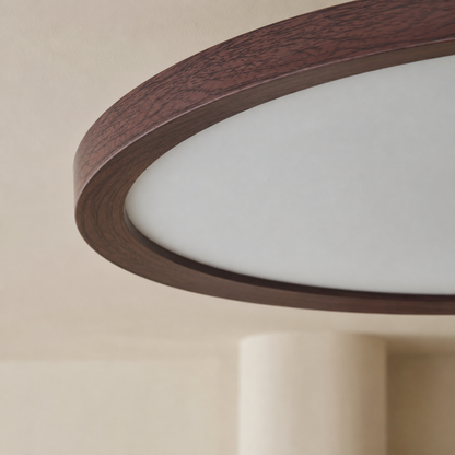 Ultra Dünne LED Deckenleuchte Dunkelholz – Flat Deckenlampe Skandi