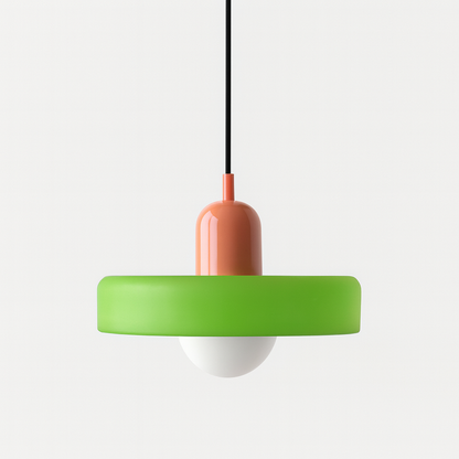 Bauhaus-Pendelleuchte aus farbigem Glas