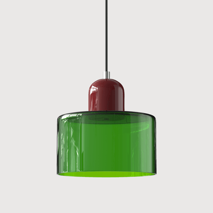Bauhaus Pendelleuchte Farbglas – Moderne Hängelampe Buntglas