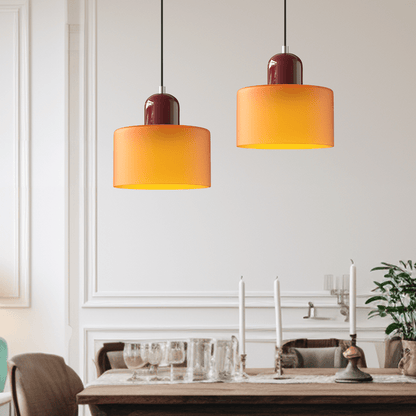 Bauhaus Pendelleuchte Farbglas – Moderne Hängelampe Buntglas