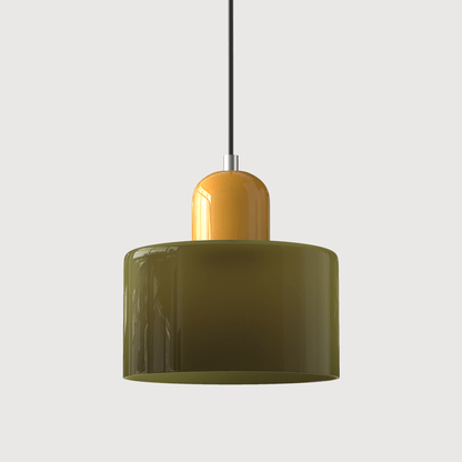 Bauhaus Pendelleuchte Farbglas – Moderne Hängelampe Buntglas