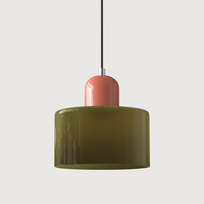 Bauhaus Pendelleuchte Farbglas – Moderne Hängelampe Buntglas