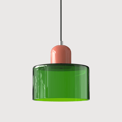 Bauhaus Pendelleuchte Farbglas – Moderne Hängelampe Buntglas