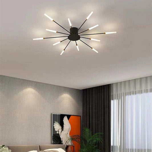 Industrial LED Deckenleuchte Schwarz Gold